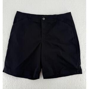 Lee Women Black Regular Fit Mid Rise Button Closure Zip Fly Casual Shorts Medium